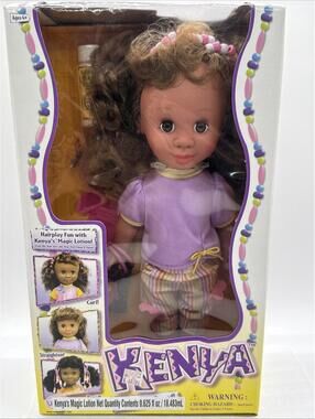 Vintage 2005 Uneeda Doll Kenya Growing Up Proud 14” H Hairplay Fun Magic Lotion